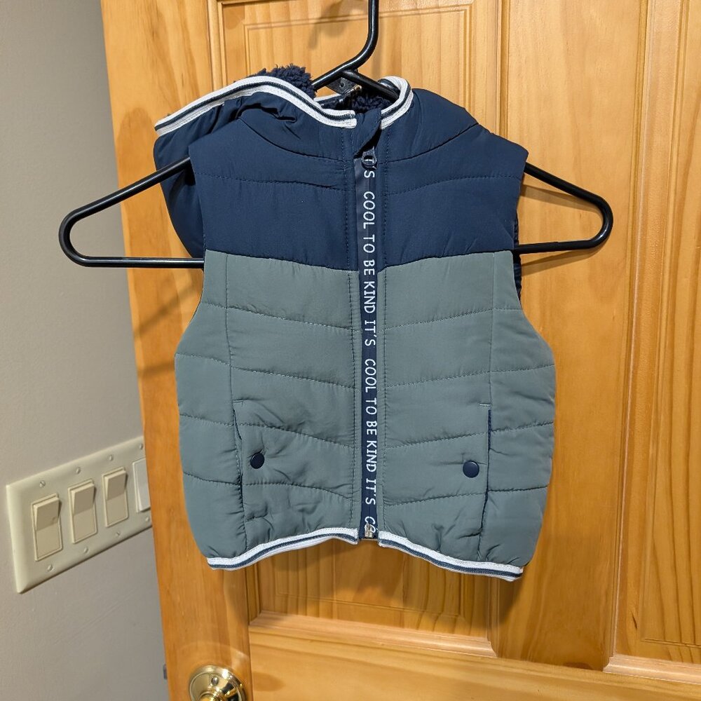 18 Month Little Lad Blue and Green Quilted Vest